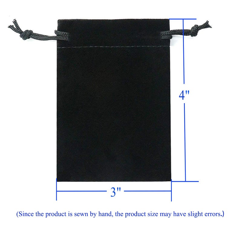 HOSL Velvet Bags with Drawstrings Black Jewelry Pouch Velvet Gift Bags for Earrings Bracelet Necklace Goodies Candy Festival Wedding Party Favor Baby Show Bag (3x4 Inch 200Pcs) - Image 3